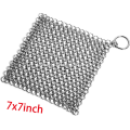 Stainless steel chain mail pot scrubber mesh